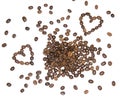 Coffee beans hearts